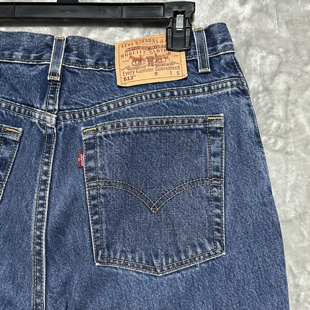 Vintage 00's Levis 512 Slim Fit Tapered‎ Leg Jeans Womens Size 12 Short Blue USA - Picture 9 of 12